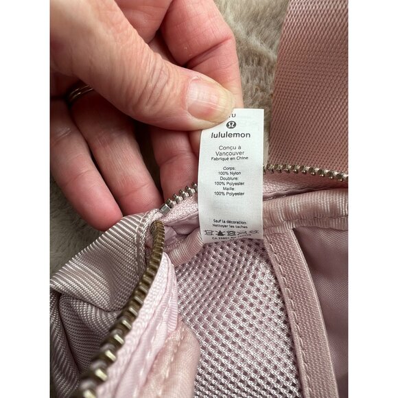 Lululemon Crossbody Belt Bag In Light Pink With Adjustable Strap & Zipper Closur - Picture 10 of 11